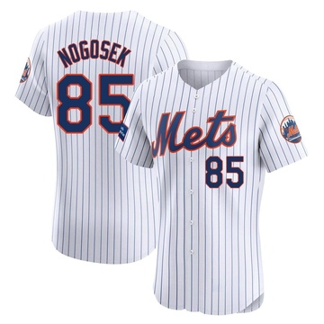 Stephen Nogosek Men's Elite New York Mets White Home Patch Jersey