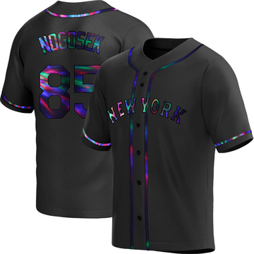 Stephen Nogosek Men's Replica New York Mets Black Holographic Alternate Jersey