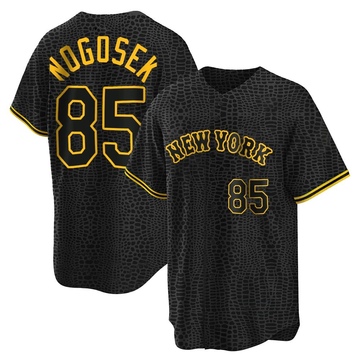 Stephen Nogosek Men's Replica New York Mets Black Snake Skin City Jersey