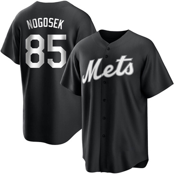 Stephen Nogosek Men's Replica New York Mets Black/White Jersey