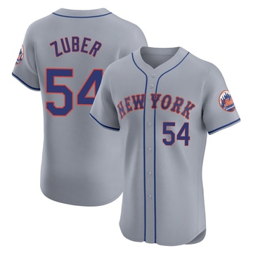 Tyler Zuber Men's Elite New York Mets Gray Road Jersey